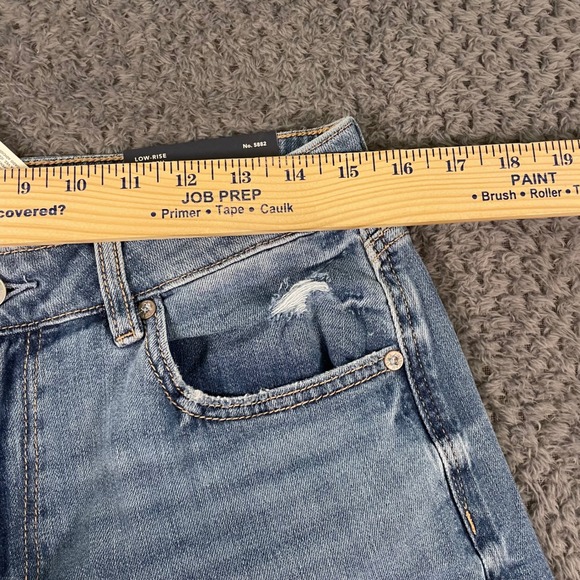 NWT American Eagle Women's Jeans Low-Rise Baggy Wide Leg Size 8R Distressed - Picture 9 of 13